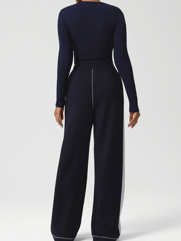 BUYCO Female Contrast Color Stripes Pocket Tracksuit