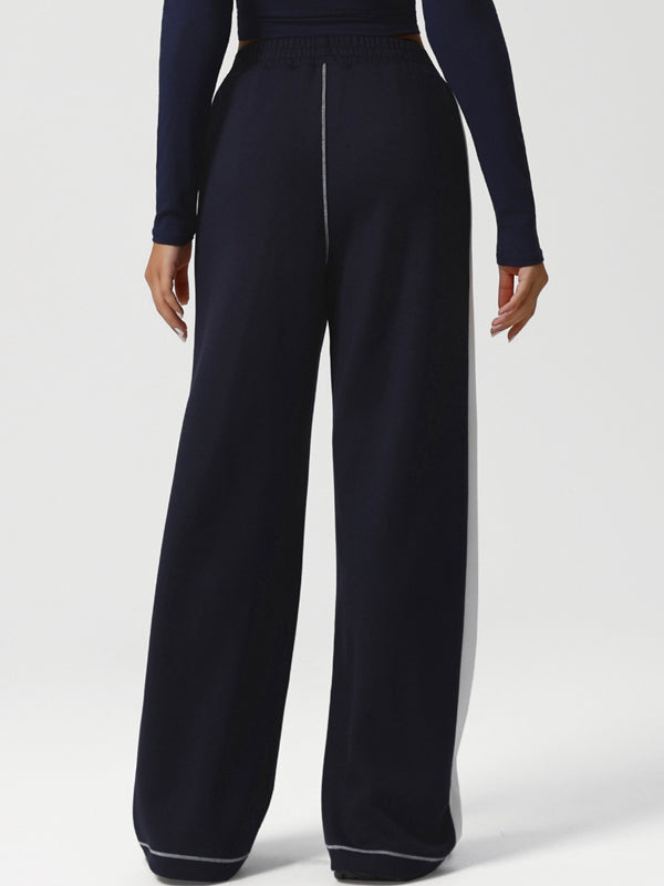 BUYCO Female Contrast Color Stripes Pocket Pants