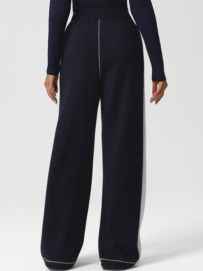 BUYCO Female Contrast Color Stripes Pocket Pants