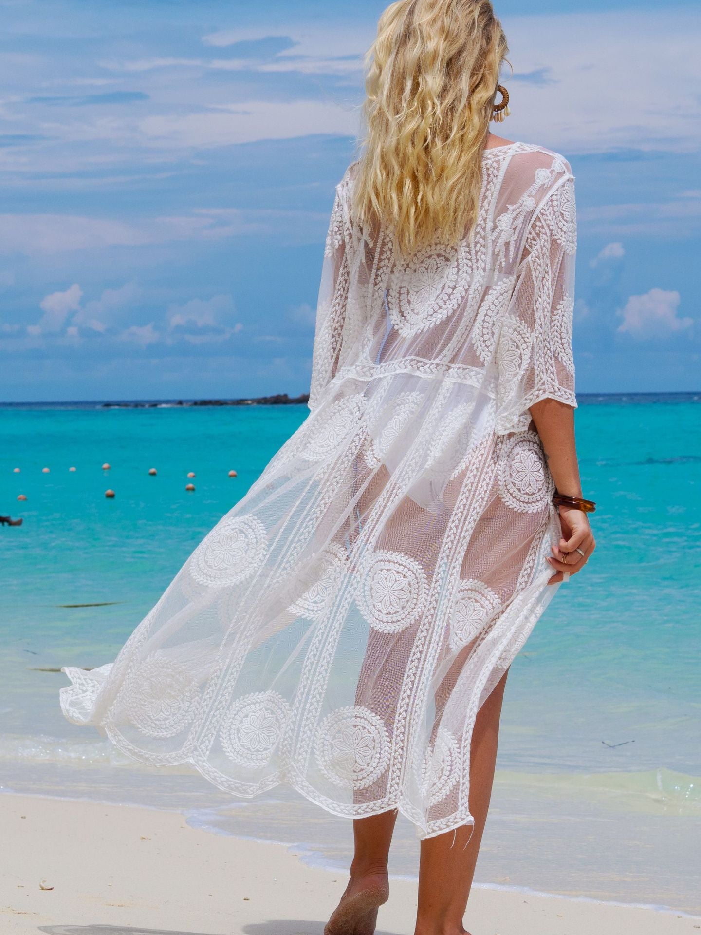 BUYCO Female Unique Fitted Sheer Mesh Swimwear Without Bikini Set Cover-up