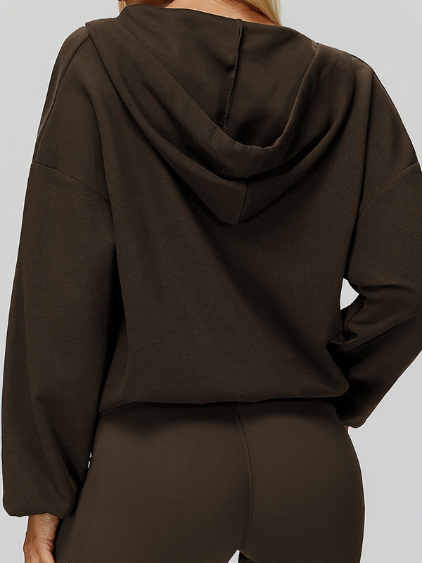 BUYCO Feamle V Collar Fleece Hoodie