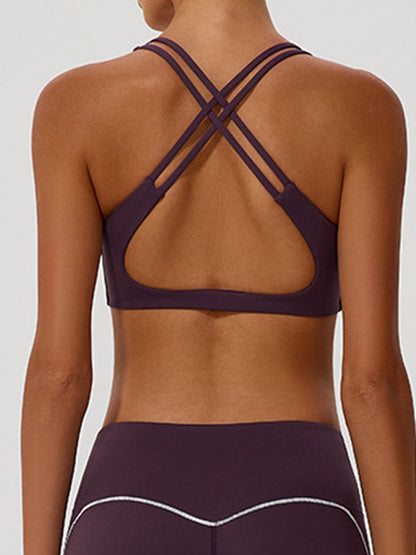 BUYCO Female Big Heart Shape Cross Back Sports Bras