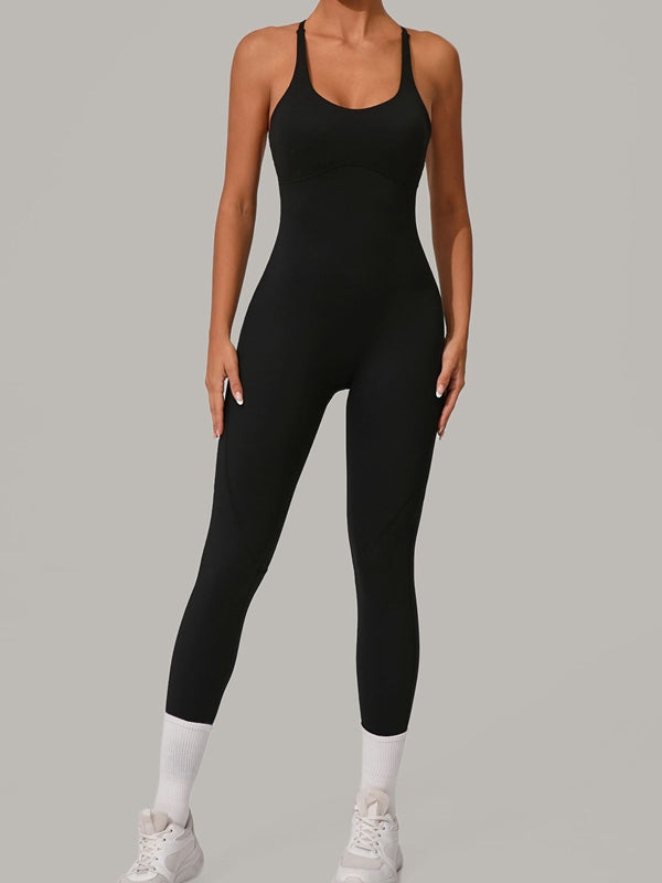 BUYCO Female Fitted Cross Back Push-Up Jumpsuit