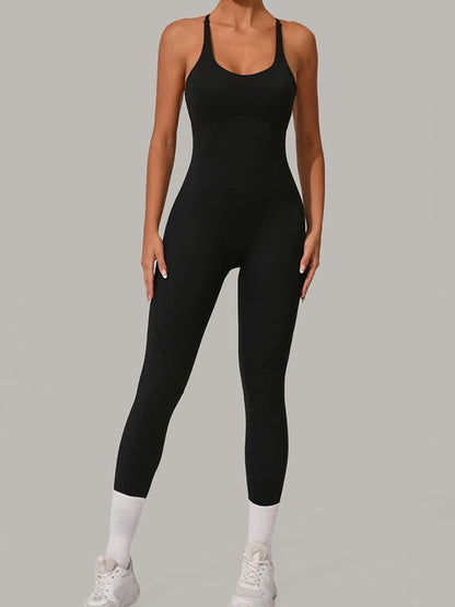 BUYCO Female Fitted Cross Back Push-Up Jumpsuit