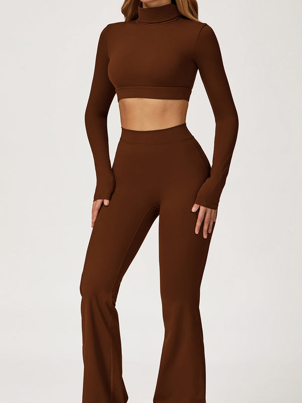 BUYCO Female Backless Stand Collar Flare Tracksuit