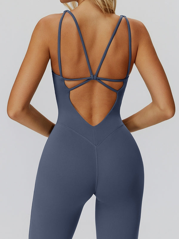 BUYCO Female Cross Back Flare Jumpsuit
