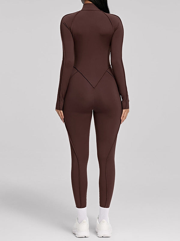 BUYCO Female Fitted Zipper Stitch Performance Jumpsuit