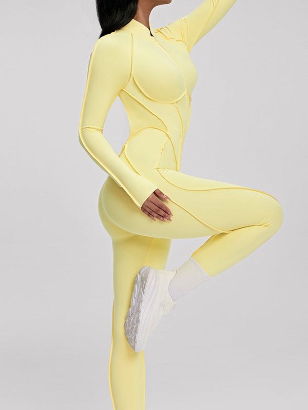 BUYCO Female Fitted Backless Zipper Ruched Back Jumpsuit