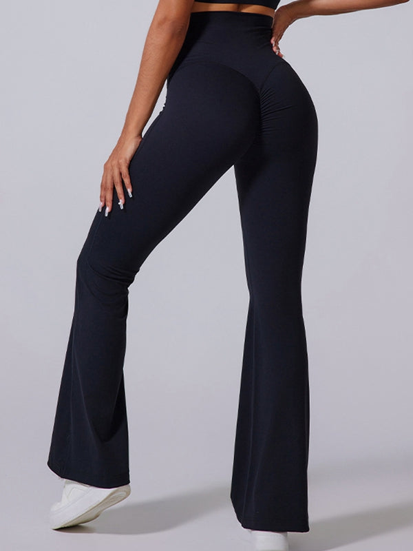 BUYCO Female Super High-rise Ruched Back Flare Leggings