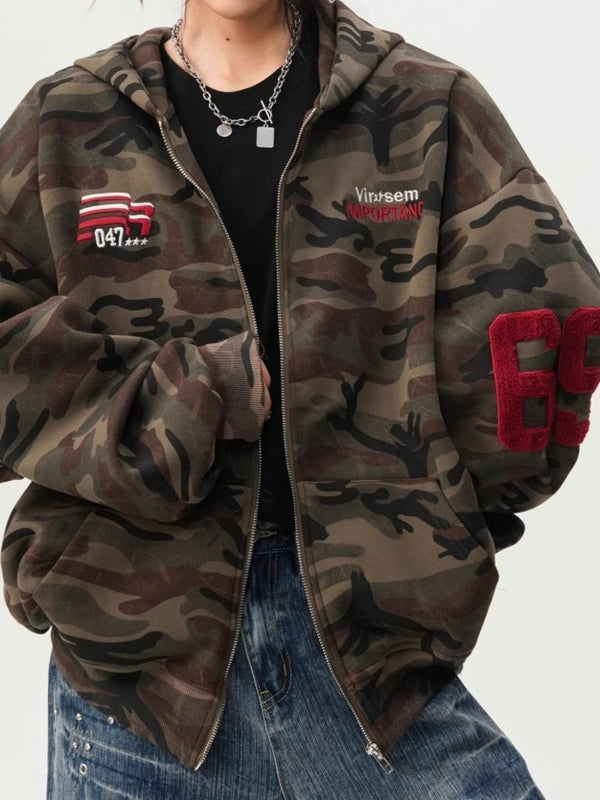 BUYCO Feamle Pocket Camouflage Hoodie