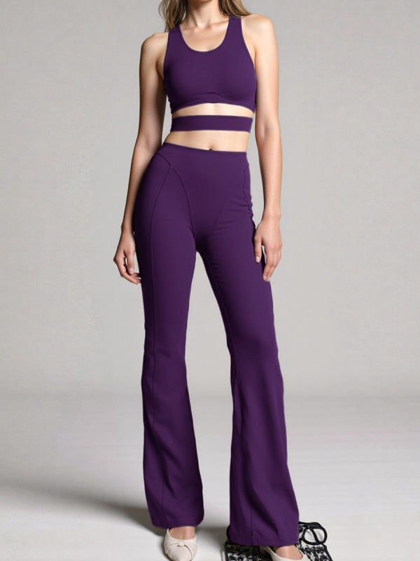 BUYCO Female Fitted Hollow Out Push-up Flare Tracksuit
