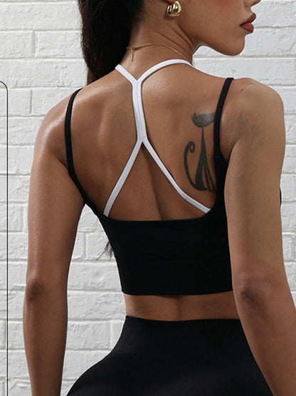 BUYCO Female Contrast Color Cross Back Tank