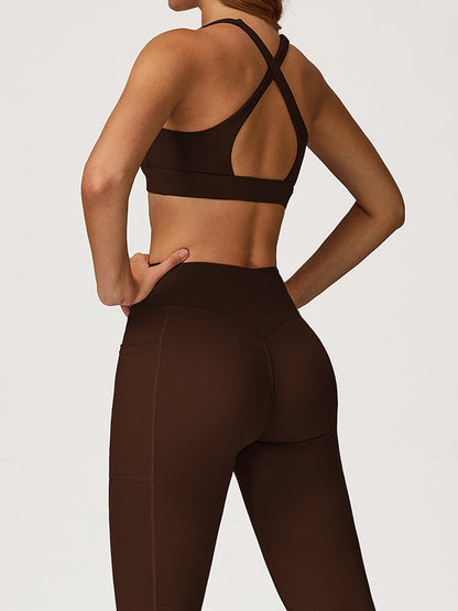 BUYCO Female V Collar Cross Back V shape-waist Tracksuit