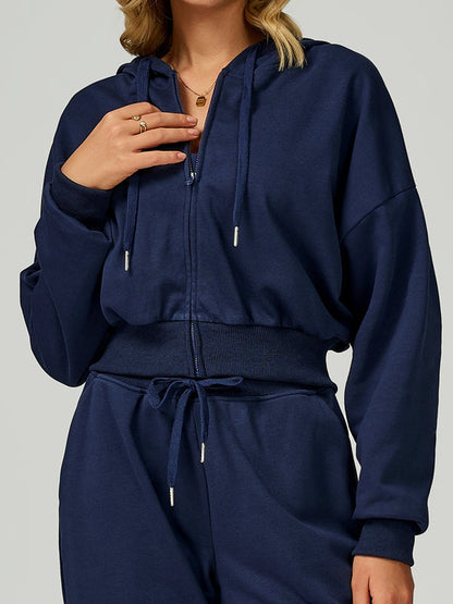 BUYCO Female Feleece Pocket Casual Zipper Hoodie