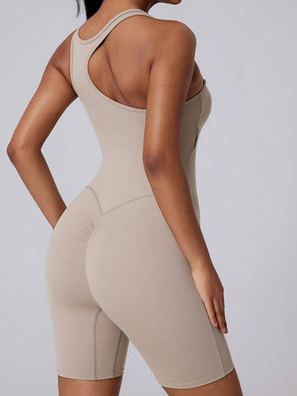 BUYCO Female Asymmetrical Back Ruched Back Romper