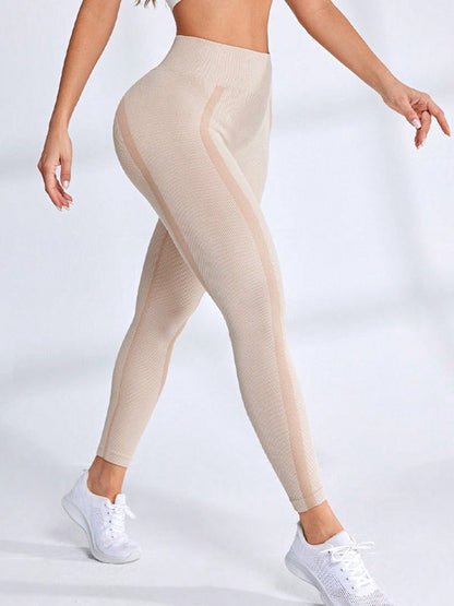 BUYCO Female Fitted Contrast Color Stripe Quick-dry Leggings