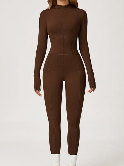 BUYCO Female Fitted Zipper Corset Fleece Jumpsuit