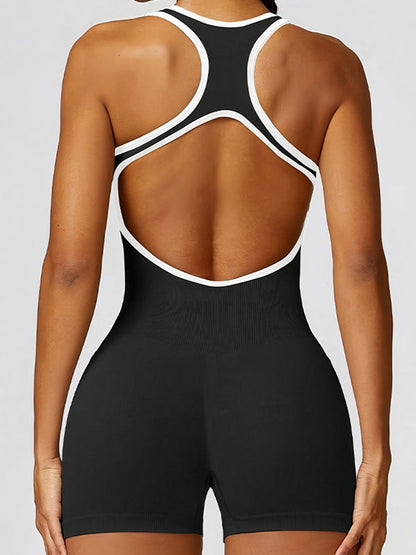 BUYCO Female Unique Contrast Color Hollow Out Romper