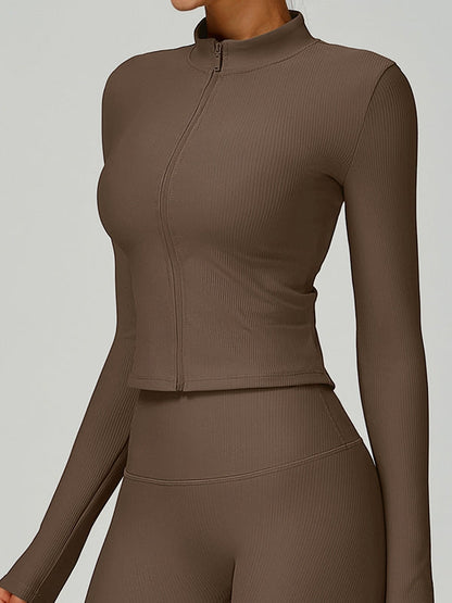 BUYCO Female Ribbed Zipper Jacket