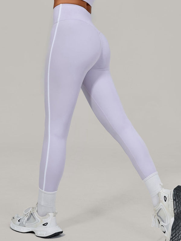 BUYCO Female Contrast Color Stripes High-rise Leggings