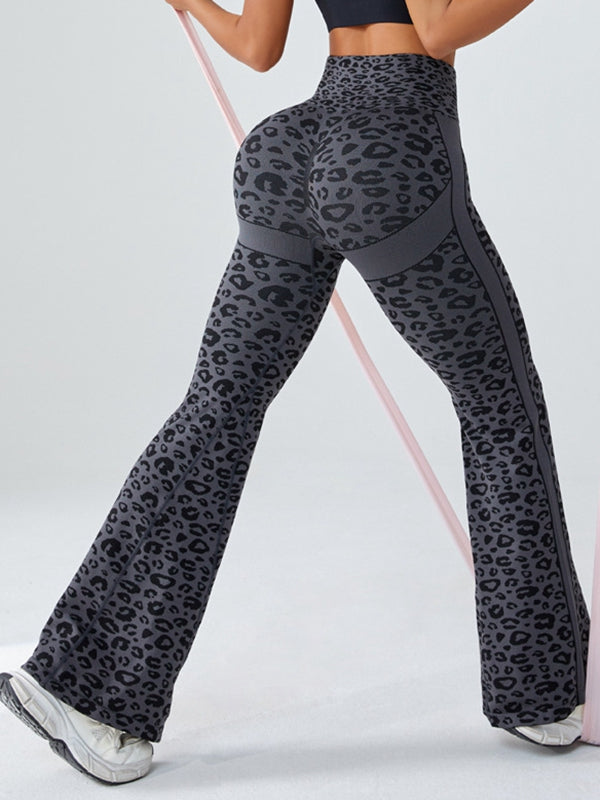 BUYCO Female Seamless Leopard Print Flare Fit Leggings