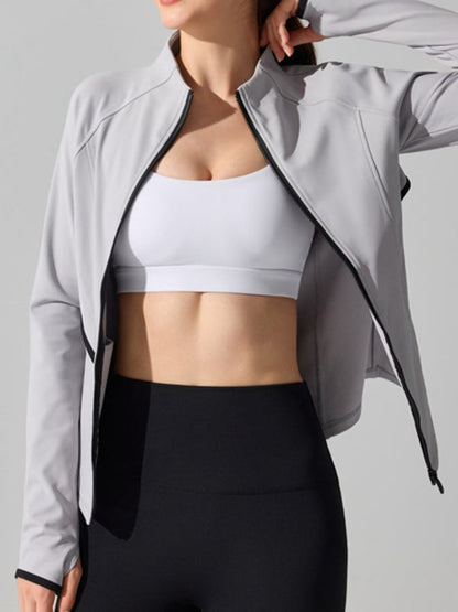BUYCO Female Fleece Zipper Thumbhole Jacket