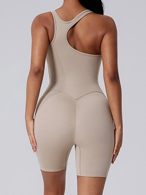 BUYCO Female Asymmetrical Back Ruched Back Romper
