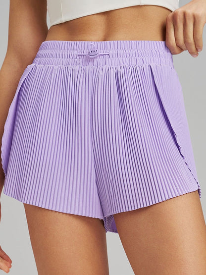 BUYCO Female Pleated Pocket Quick Dry 2 in 1 Tennis Shorts
