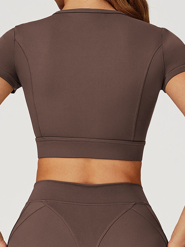 BUYCO Female Round Collar Cropped Short Sleeves