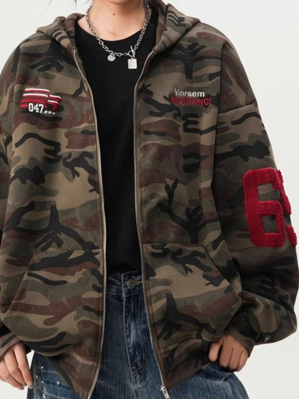 BUYCO Feamle Pocket Camouflage Hoodie