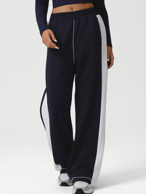 BUYCO Female Contrast Color Stripes Pocket Pants