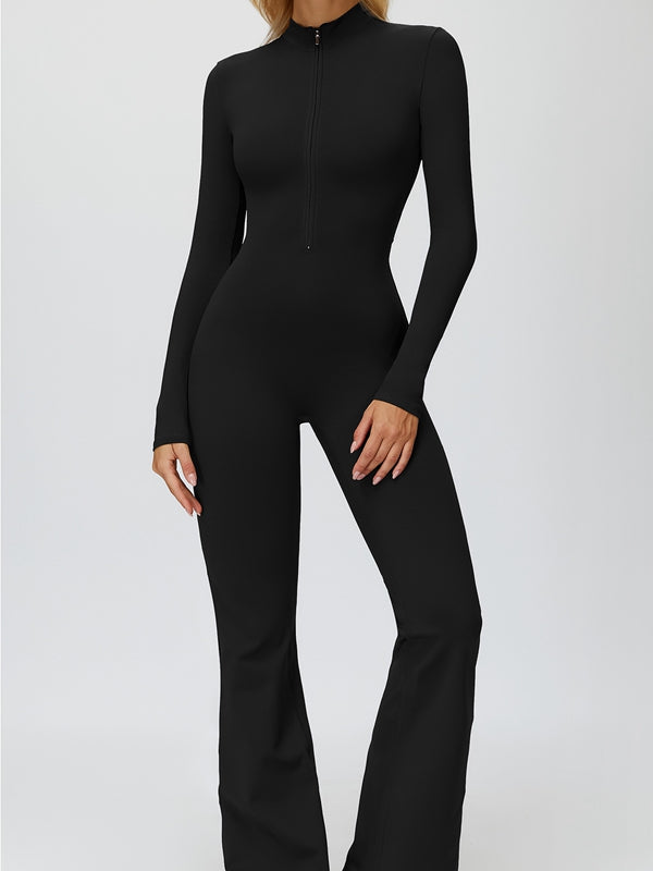 BUYCO Female Fleece Zipper Flare Jumpsuit