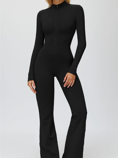 BUYCO Female Fleece Zipper Flare Jumpsuit