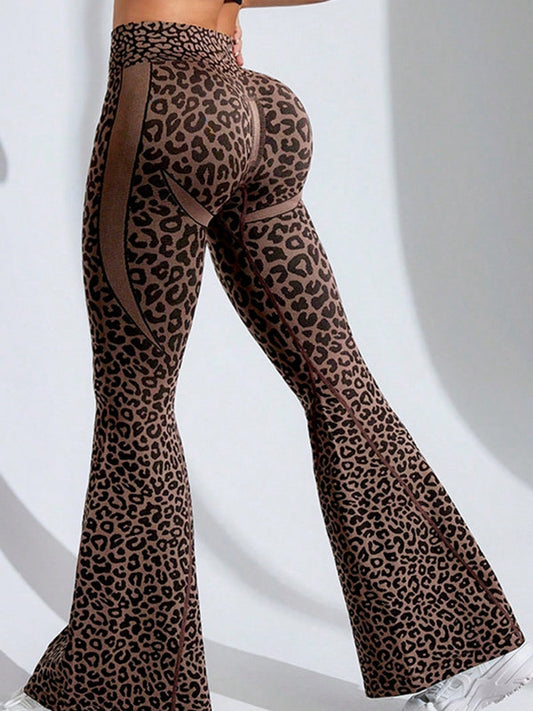 BUYCO Female Leopard Print Flare Leggings