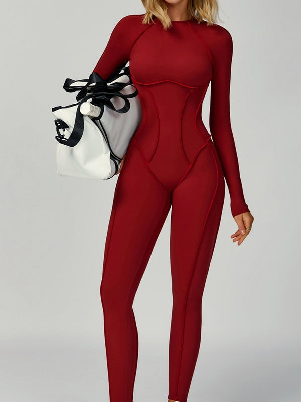BUYCO Female Heart Backless Long Sleeves Jumpsuit