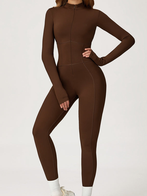 BUYCO Female Fitted Zipper Corset Fleece Jumpsuit