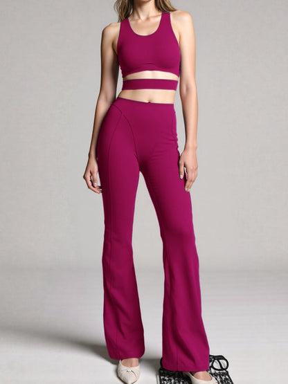 BUYCO Female Fitted Hollow Out Push-up Flare Tracksuit