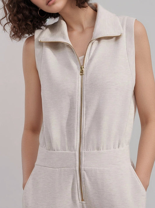 BUYCO Female Fitted Pocket Zipper Casual Jumpsuit