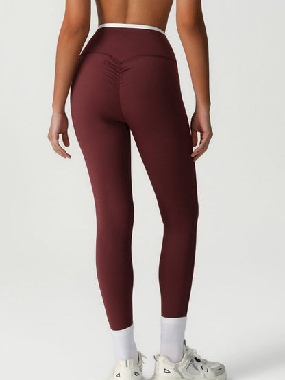 BUYCO Female Fitted Contrast Color Stripe Cross Back Sports Bras