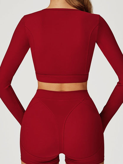 BUYCO Female Round Collar Cropped Long Sleeves