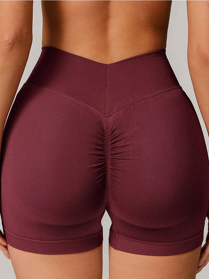BUYCO Female Fitted Deep V Back Ruched Back Shorts